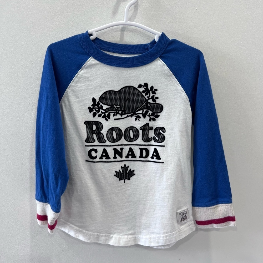 ⭐️3/30⭐️ Roots Canada Kids Blue and White Cabin Shirt